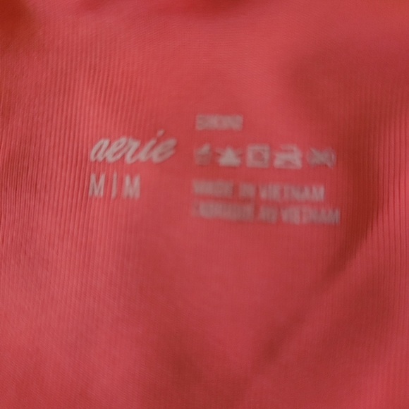 Aerie halter top style two Piece Orange and blue floral Swimsuit Sz Medium - Picture 5 of 14